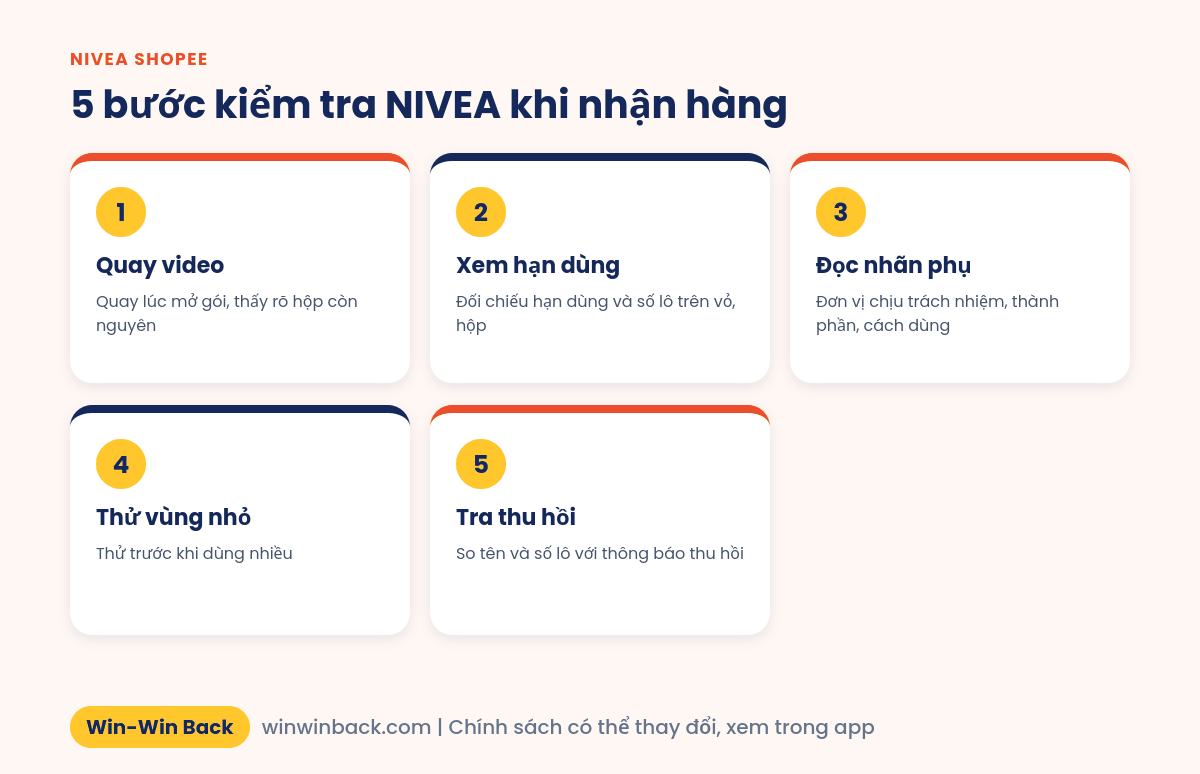 5 bước kiểm tra mỹ phẩm NIVEA khi nhận hàng từ Shopee