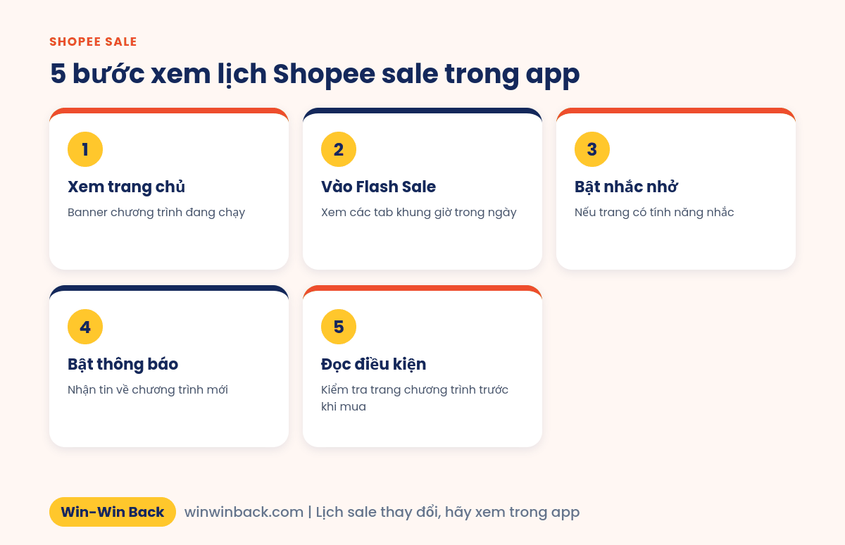 5 bước xem lịch Shopee sale trong app Shopee